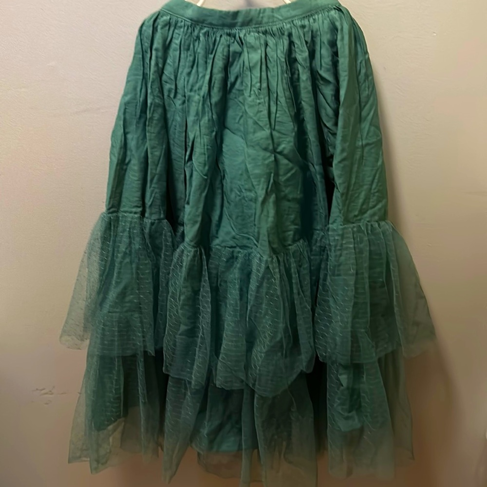 Mid Joy by Joyfoile girls Sage Green Maxi Skirt with Tulle Details Size 7